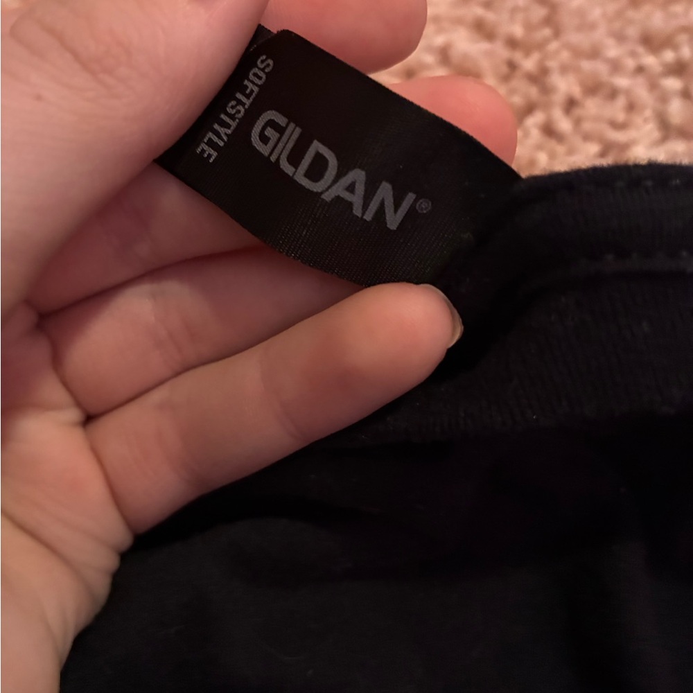 Gildan Black T-Shirt with Metallic Green Print